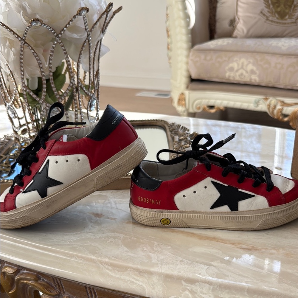 Golden Goose Style Red White Black Star Sneakers